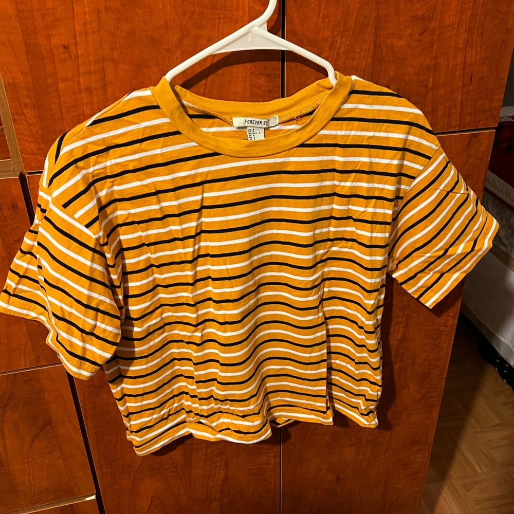 Stripped cropped shirt, size small